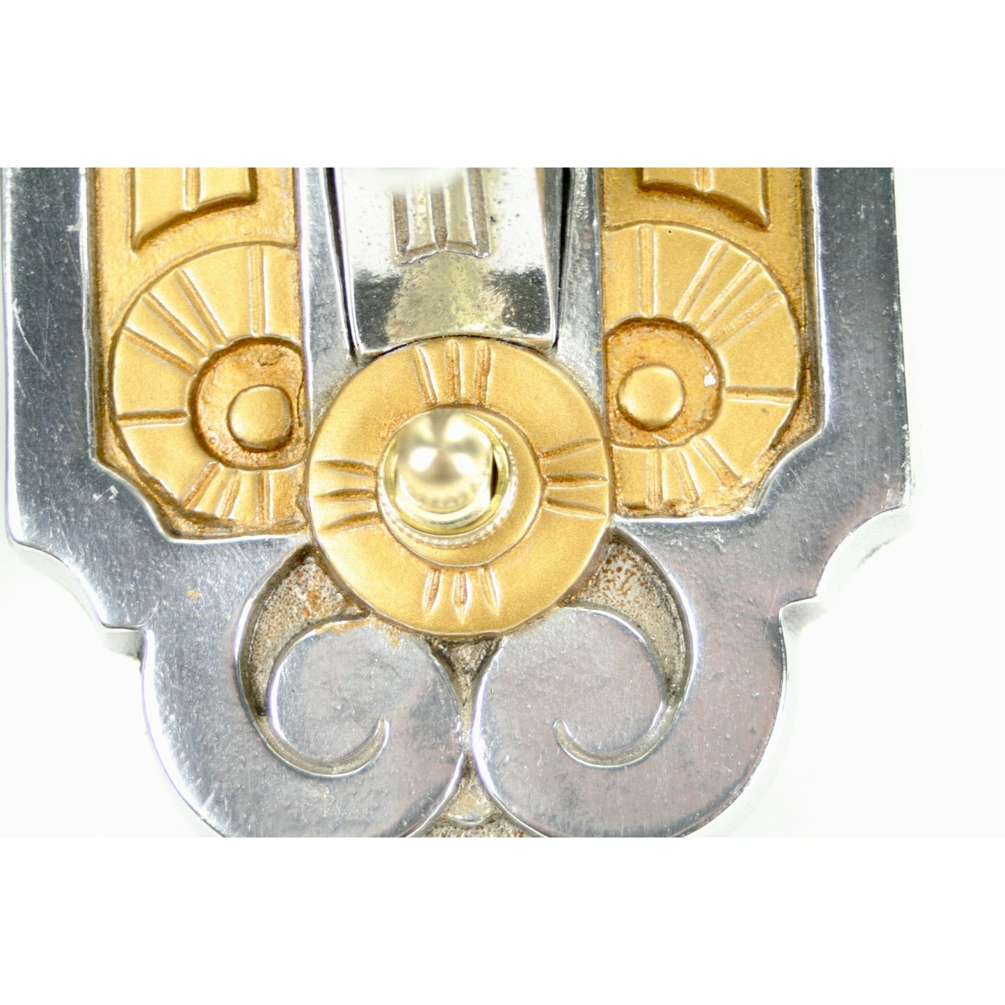 Switch detail on art deco sconce