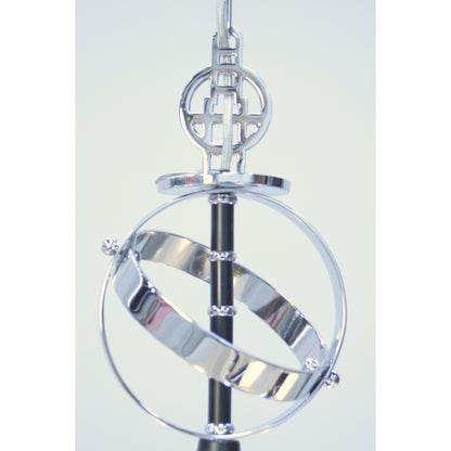 top Detail  Chrome Slip Shade Art Deco Chandelier #2102 - Filament Vintage Lighting