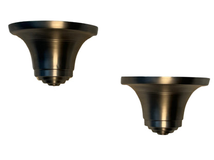 One PAIR (two available) of 1940s Streamline Art Deco Movie Theatre Wall Bracket Sconces #2258