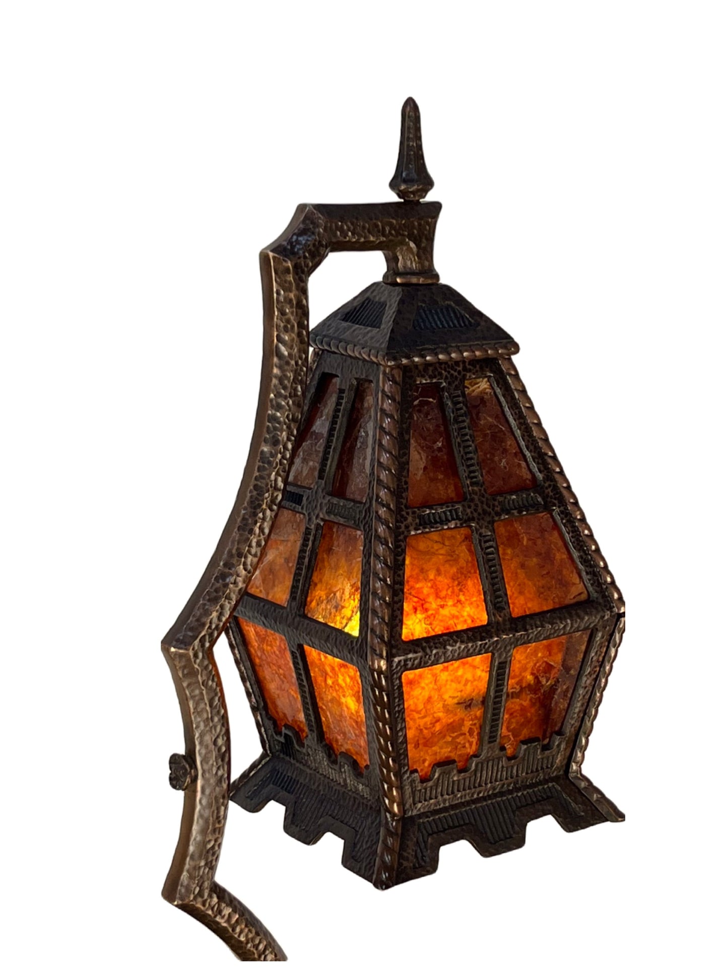Stunning Hammered Arts and Crafts Floor Lamp with Smoking Accessories #2367
