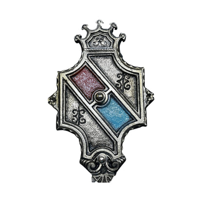 Pair Silver Gold Red and Blue 1920s Sconces