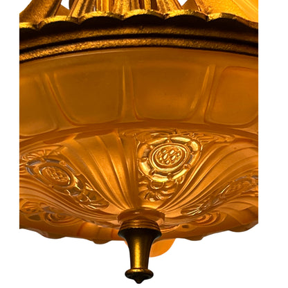 Stylux Slip Shade Chandelier Art Deco Original Finish