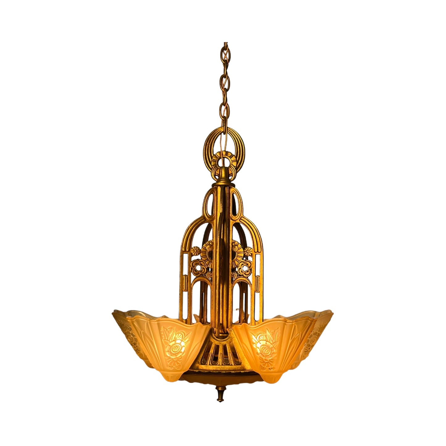 Lightolier “Stylux” for Tall Ceilings, with Original Finish, ca 1934 #2333