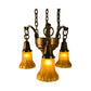 Gaumer Mission Chandelier with Amber Shades