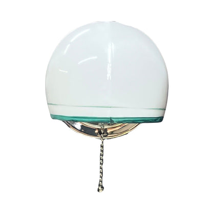 Nickel bathroom sconce with milk glass shade