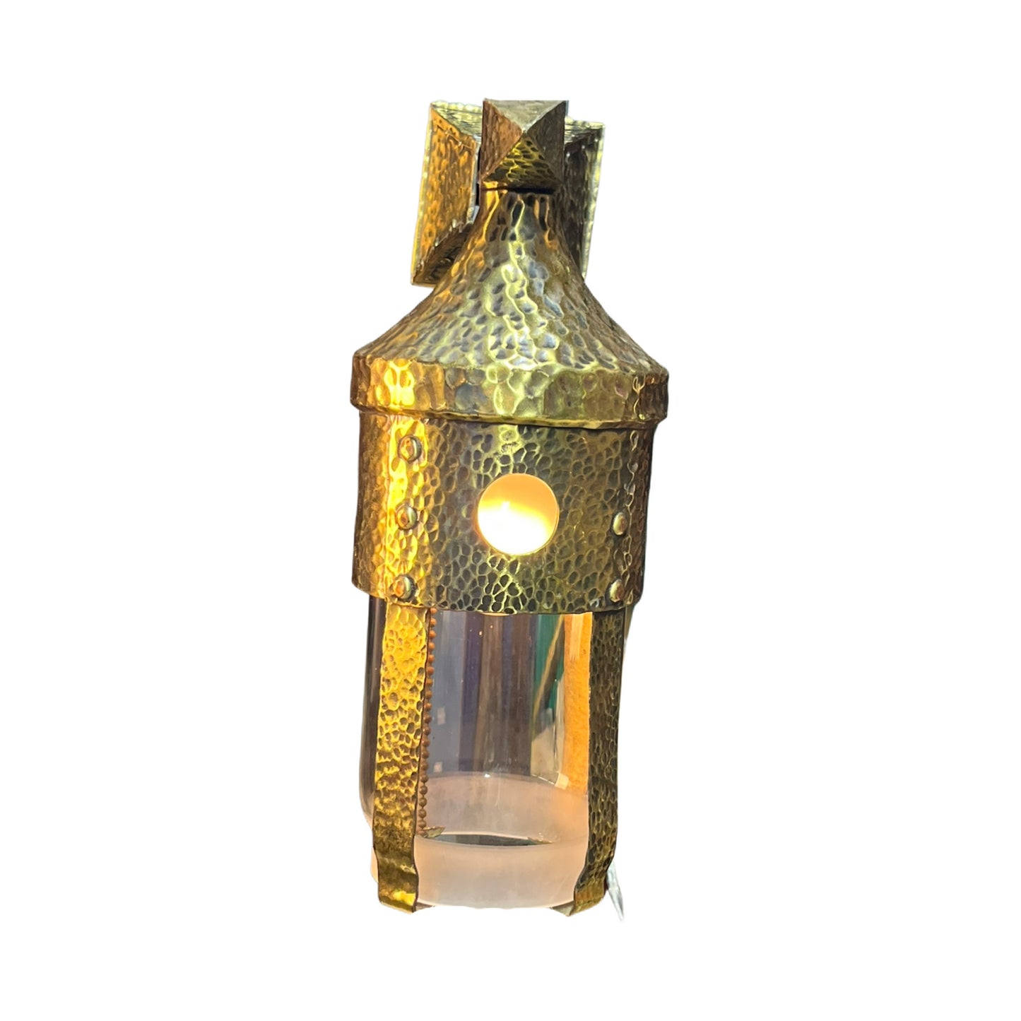 Hammered Brass Wall Sconce