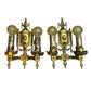 Pair 1920s bare bulbs sconces with original finish.