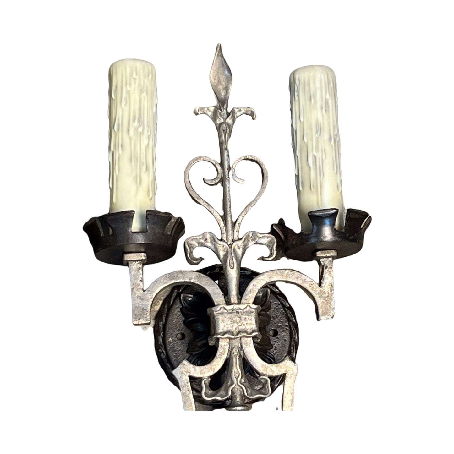 Nickeled Bronze Spanish Revival Wall Sconces