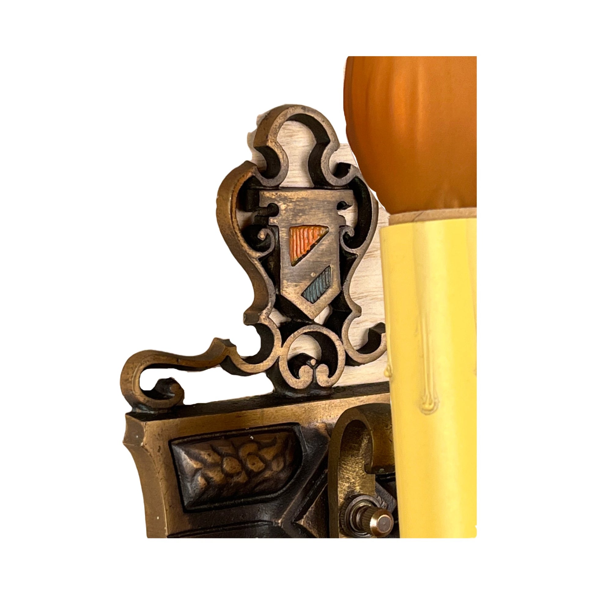 Cast Bronze Spanish Revival Sconce with Candle