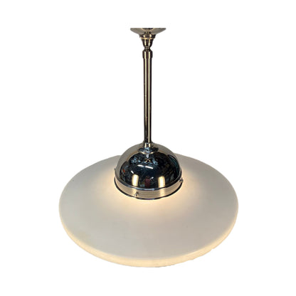 Nickel Schoolhouse Fixture with Schoolhouse shade top view