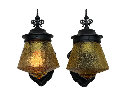 Pair Zinc 1920s Sconces