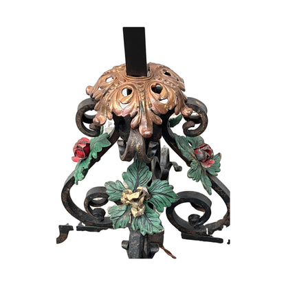 Elaborate Wrought Iron and Brass Floor Lamp