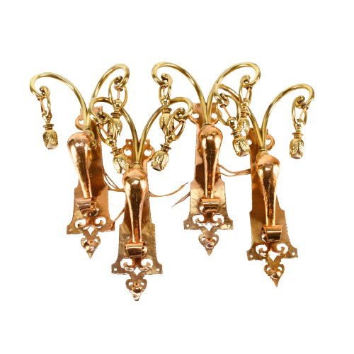 Narchie  Vintage Art Nouveau Style Brass Wall Hooks