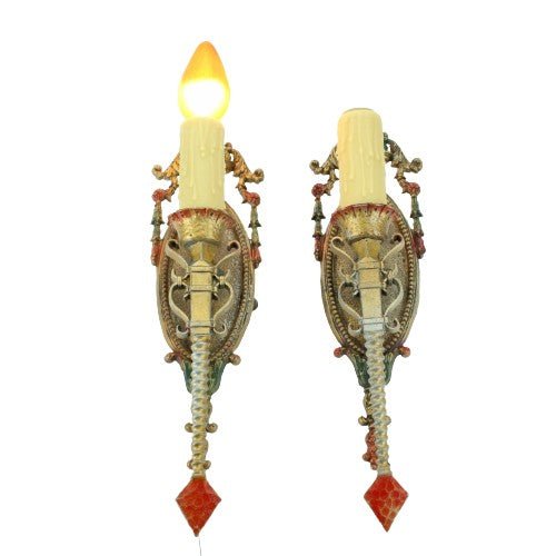 SEVEN Available!!  Spanish Revival Sconces with Original Finish#2072