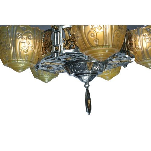 Lincoln Art Deco Slip Shade Chandelier #2050