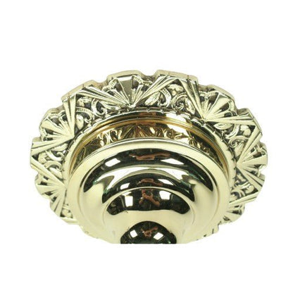 Green stencil shade on Art Deco Polished Brass Crown Pendant #2215