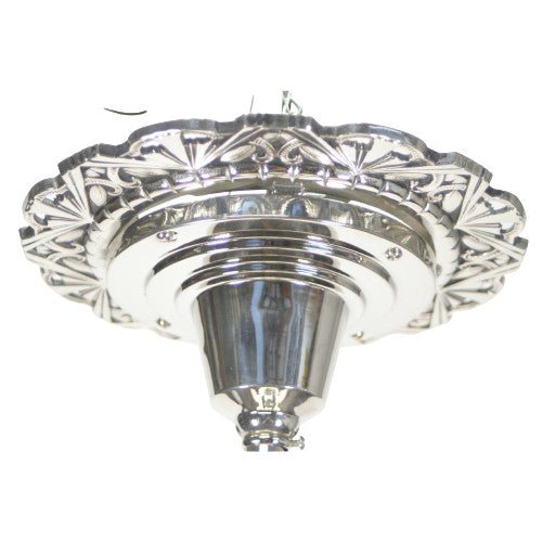 Crown Pendant in Polished Nickel with Black Stencil Shade  #2212
