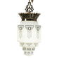 Polished Bronze Commercial Art Deco Pendant with Black and White Shade #2213