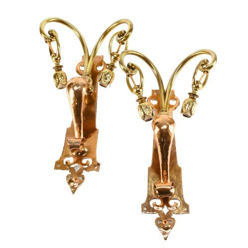 copper and brass sconces